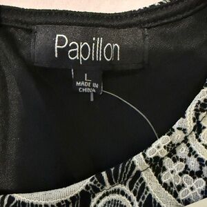 Papillon Black & White Lace Sleeveless Shift Dress - NEW